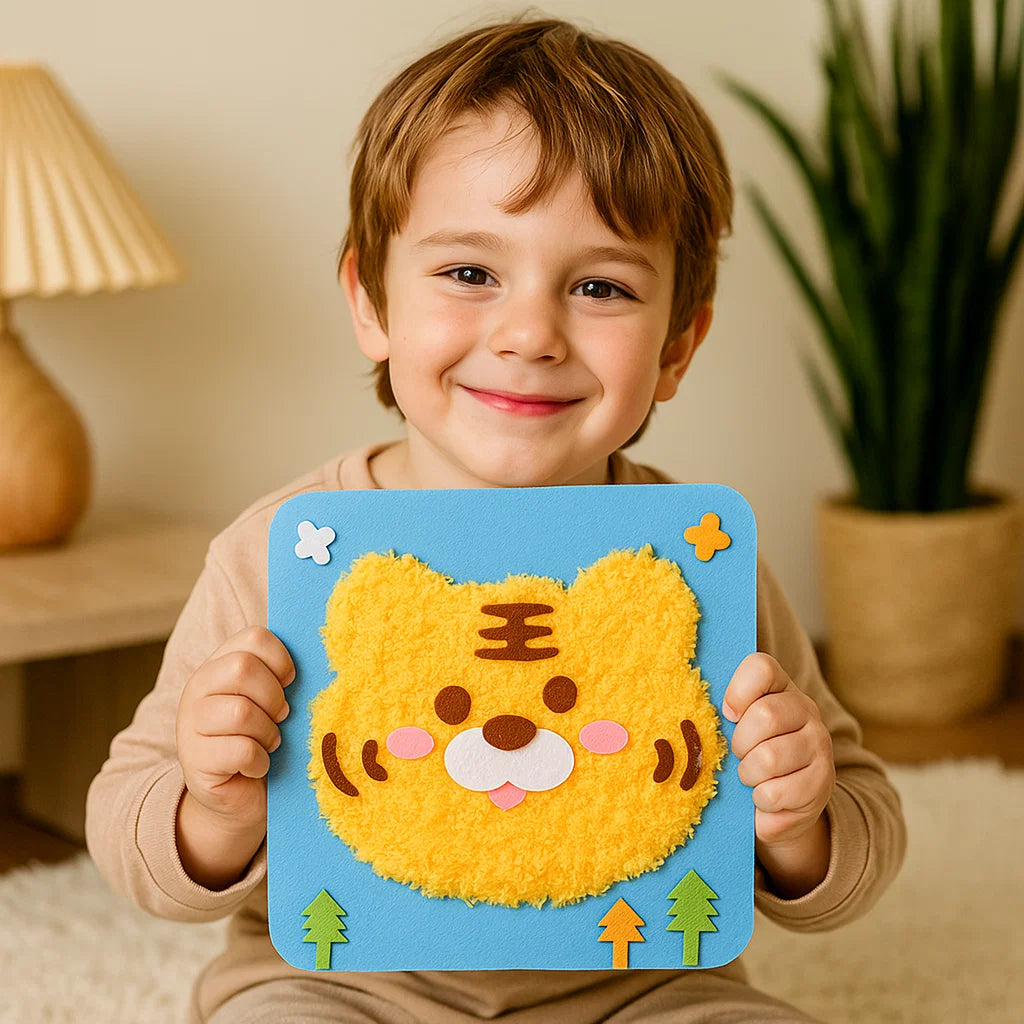 Kit Fai da Te Animali Bambini ⎜ Set Creativo con Adesivi Cartoon per Gioco e Apprendimento